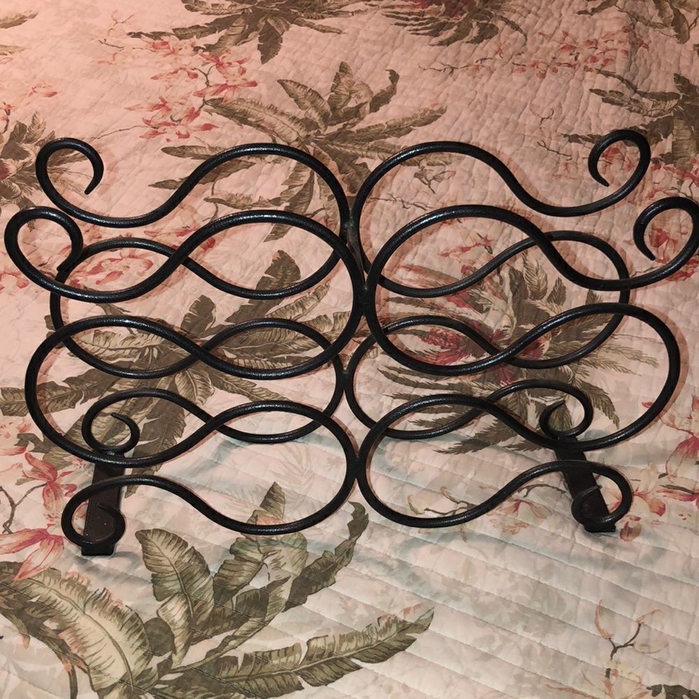 Chrome Black Wine Bottle Holder Rack